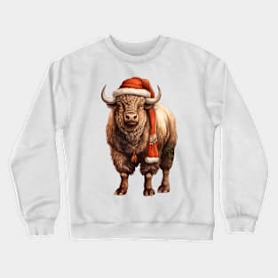 Vintage Christmas Bison Crewneck Sweatshirt